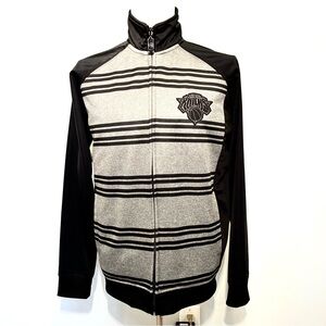NBA Knicks Black and Gray Zip-Up Sweater